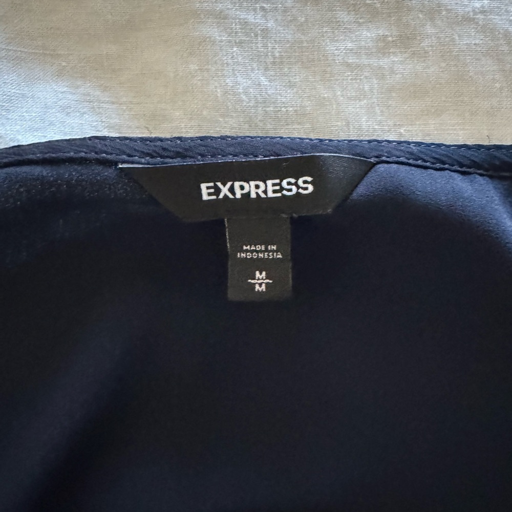 Express Midnight Blue Ruffle Blouse - Picture 2 of 4